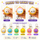 Keychain with LED light feature, showing press-to-light-up mechanism and multiple color options.