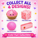 Promotional image of pink-themed collectible items with text encouraging collection.