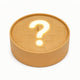 Woven basket with a glowing question mark on a white background