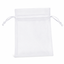 White drawstring pouch on a white background