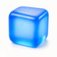 Blue cube on a white background