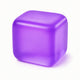Purple cube on a white background