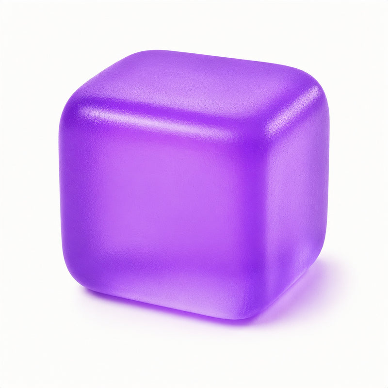 Purple cube on a white background