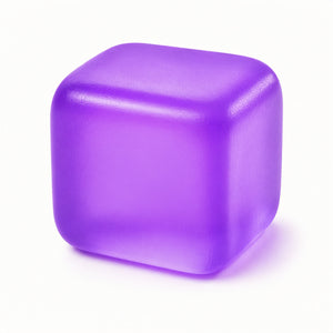 Purple cube on a white background