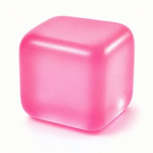 Pink cube on a white background